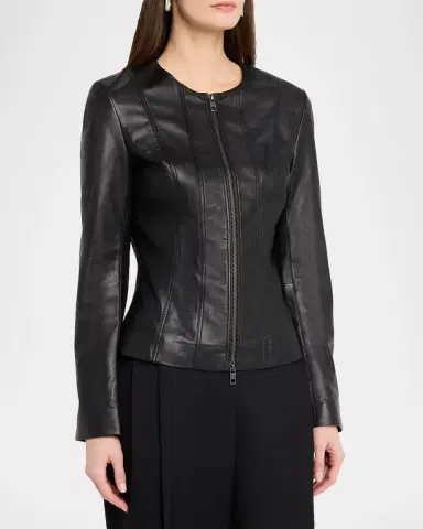 Staud Wells Leather Jacket | Thumbnail 3 Staud Wells Leather Jacket | Thumbnail 3