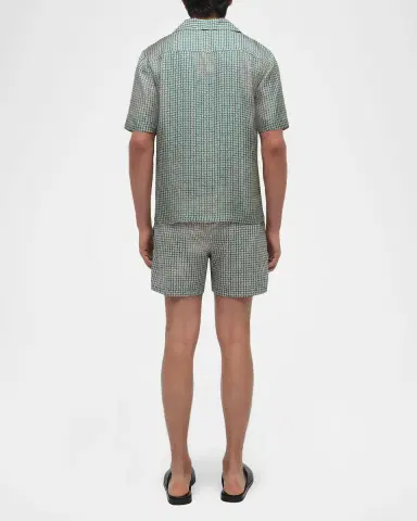 SIMKHAI Men 's Lowell Printed Swim Trunks | Thumbnail 2 SIMKHAI Men 's Lowell Printed Swim Trunks | Thumbnail 2