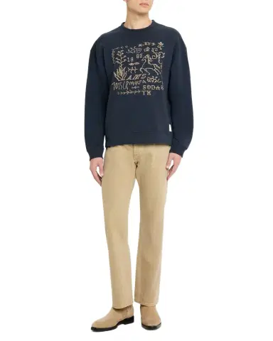 Scotch & Soda Men's Cross Stitch Artwork Relaxed-Fit Sweatshirt | Thumbnail 1 Scotch & Soda Men's Cross Stitch Artwork Relaxed-Fit Sweatshirt | Thumbnail 1