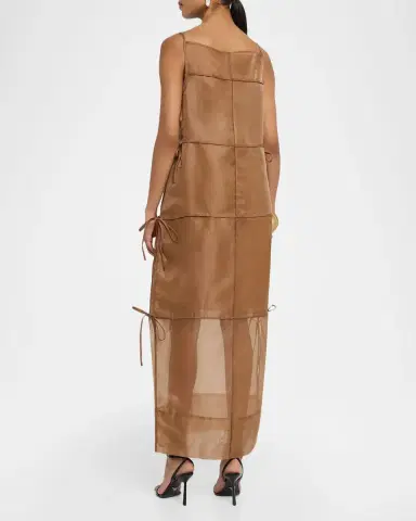 STAUD Chandler Paneled Sheer Maxi Dress | Thumbnail 2 STAUD Chandler Paneled Sheer Maxi Dress | Thumbnail 2