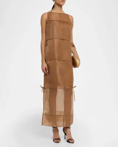 STAUD Chandler Paneled Sheer Maxi Dress | Thumbnail 3 STAUD Chandler Paneled Sheer Maxi Dress | Thumbnail 3
