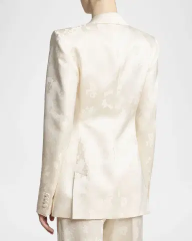Gabriela Hearst Aleah Floral Silk Jacquard Double-Breasted Blazer Jacket | Thumbnail 3 Gabriela Hearst Aleah Floral Silk Jacquard Double-Breasted Blazer Jacket | Thumbnail 3