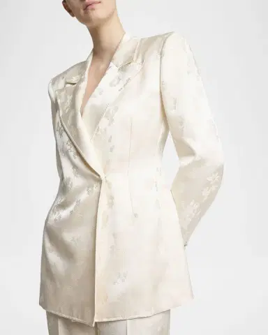 Gabriela Hearst Aleah Floral Silk Jacquard Double-Breasted Blazer Jacket | Thumbnail 5 Gabriela Hearst Aleah Floral Silk Jacquard Double-Breasted Blazer Jacket | Thumbnail 5