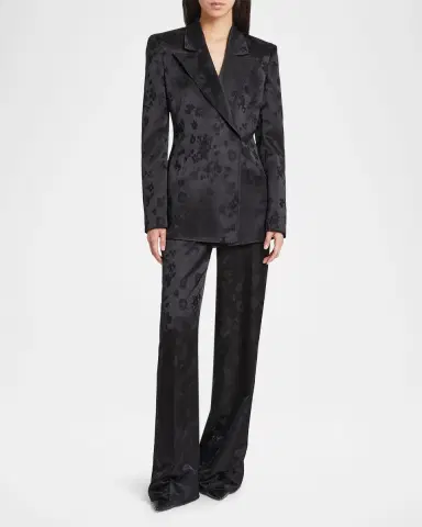 Gabriela Hearst Aleah Floral Silk Jacquard Double-Breasted Blazer Jacket | Thumbnail 6 Gabriela Hearst Aleah Floral Silk Jacquard Double-Breasted Blazer Jacket | Thumbnail 6