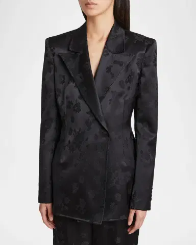 Gabriela Hearst Aleah Floral Silk Jacquard Double-Breasted Blazer Jacket | Thumbnail 8 Gabriela Hearst Aleah Floral Silk Jacquard Double-Breasted Blazer Jacket | Thumbnail 8