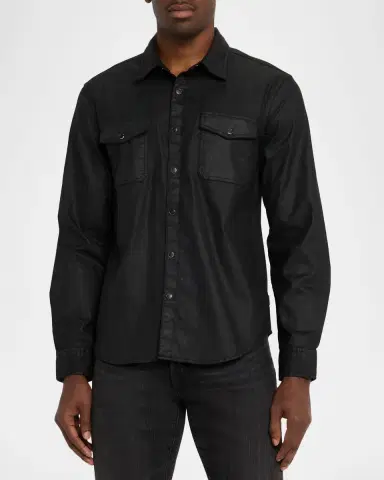 JOHN VARVATOS Men's Otto Snap-Front Western Shirt | Thumbnail 3 JOHN VARVATOS Men's Otto Snap-Front Western Shirt | Thumbnail 3