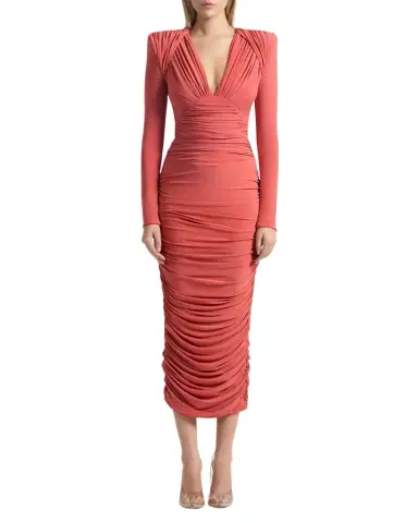 ZHIVAGO We 're Not Us Ruched Midi Dress | Thumbnail 1 ZHIVAGO We 're Not Us Ruched Midi Dress | Thumbnail 1