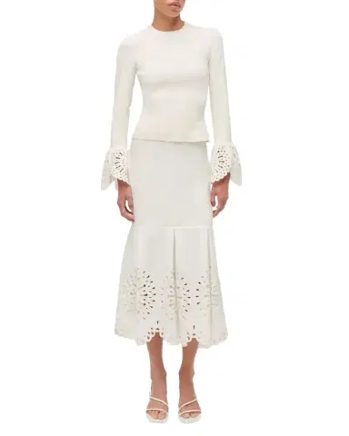 SIMKHAI Elyse Long-Sleeve Embroidered Cuff Top | Thumbnail 1 SIMKHAI Elyse Long-Sleeve Embroidered Cuff Top | Thumbnail 1
