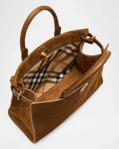Burberry Cotswolds Small Suede Tote Bag | Thumbnail 3 Burberry Cotswolds Small Suede Tote Bag | Thumbnail 3