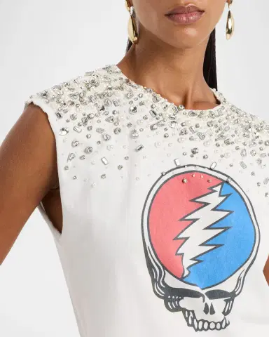 ALICE + OLIVIA x Grateful Dead Micah Embellished Muscle Tank | Thumbnail 4 ALICE + OLIVIA x Grateful Dead Micah Embellished Muscle Tank | Thumbnail 4