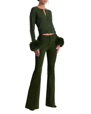 ALICE + OLIVIA Dollie Faux Fur Cuff Cardigan | Thumbnail 1 ALICE + OLIVIA Dollie Faux Fur Cuff Cardigan | Thumbnail 1