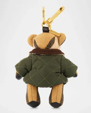 Burberry Thomas Check Cashmere Teddy Bear in Quilted Jacket Bag Charm | Thumbnail 2 Burberry Thomas Check Cashmere Teddy Bear in Quilted Jacket Bag Charm | Thumbnail 2
