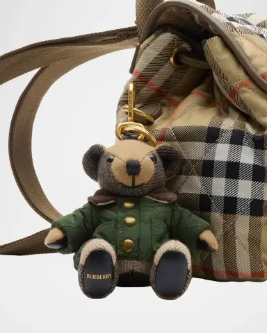 Burberry Thomas Check Cashmere Teddy Bear in Quilted Jacket Bag Charm | Thumbnail 3 Burberry Thomas Check Cashmere Teddy Bear in Quilted Jacket Bag Charm | Thumbnail 3