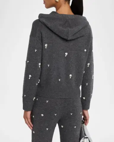 SIMKHAI Karmen Wool-Cashmere Embellished Hoodie | Thumbnail 2 SIMKHAI Karmen Wool-Cashmere Embellished Hoodie | Thumbnail 2
