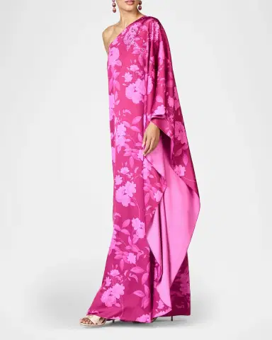 SACHIN & BABI Demi Draped One-Shoulder Satin Crepe Gown | Thumbnail 3 SACHIN & BABI Demi Draped One-Shoulder Satin Crepe Gown | Thumbnail 3