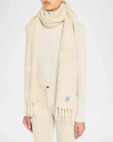 Toteme Monogram Alpaca-Blend Jacquard Scarf | Thumbnail 2 Toteme Monogram Alpaca-Blend Jacquard Scarf | Thumbnail 2