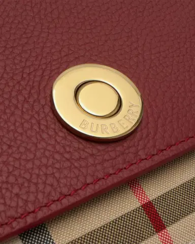 Burberry Note Leather & Check Crossbody Bag | Thumbnail 5 Burberry Note Leather & Check Crossbody Bag | Thumbnail 5