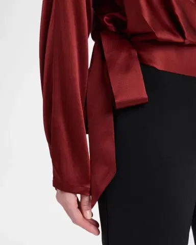 STAUD Phoebe Draped Silk Blouse | Thumbnail 4 STAUD Phoebe Draped Silk Blouse | Thumbnail 4
