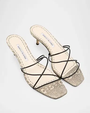 Manolo Blahnik 50mm Ninfemu Snake-Effect Leather Mules | Thumbnail 3 Manolo Blahnik 50mm Ninfemu Snake-Effect Leather Mules | Thumbnail 3