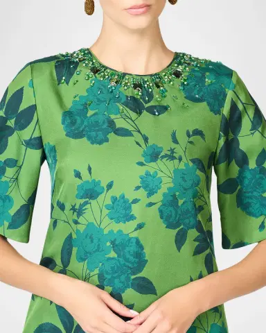 Sachin & Babi Lemie Beaded Floral-Print Twill Midi Dress | Thumbnail 5 Sachin & Babi Lemie Beaded Floral-Print Twill Midi Dress | Thumbnail 5