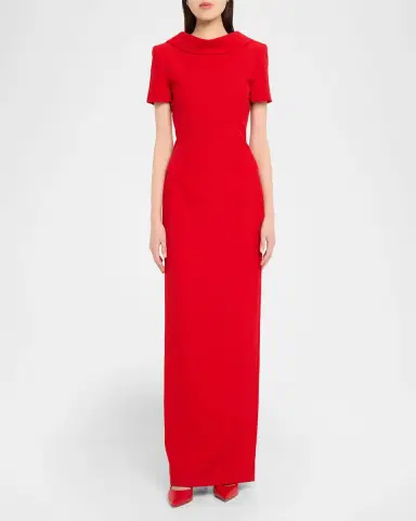 Roland Mouret Extended Boat Neck Short-Sleeve Maxi Dress | Thumbnail 2 Roland Mouret Extended Boat Neck Short-Sleeve Maxi Dress | Thumbnail 2