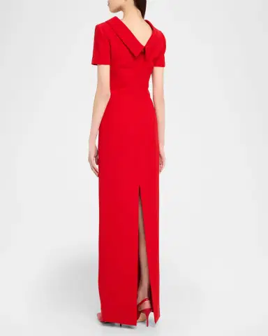 Roland Mouret Extended Boat Neck Short-Sleeve Maxi Dress | Thumbnail 3 Roland Mouret Extended Boat Neck Short-Sleeve Maxi Dress | Thumbnail 3