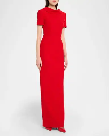 Roland Mouret Extended Boat Neck Short-Sleeve Maxi Dress | Thumbnail 4 Roland Mouret Extended Boat Neck Short-Sleeve Maxi Dress | Thumbnail 4
