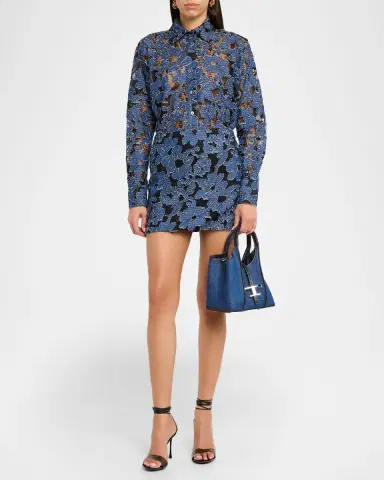 Tod's Cotton Denim T Timeless Shopping Tote Bag | Thumbnail 5 Tod's Cotton Denim T Timeless Shopping Tote Bag | Thumbnail 5