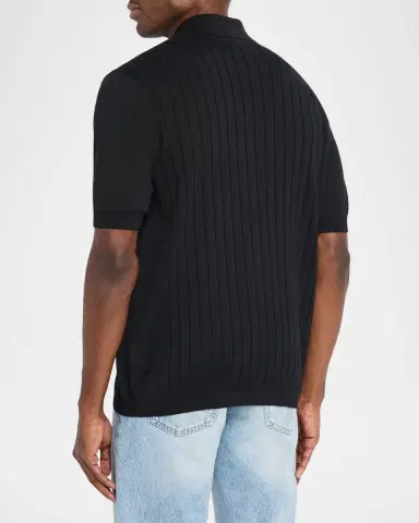 Brunello Cucinelli Men's Cotton Rib Short-Sleeve Shirt | Thumbnail 6 Brunello Cucinelli Men's Cotton Rib Short-Sleeve Shirt | Thumbnail 6