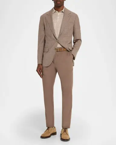 Brunello Cucinelli Men's Cotton Classic-Fit Pleated Pants | Thumbnail 10 Brunello Cucinelli Men's Cotton Classic-Fit Pleated Pants | Thumbnail 10
