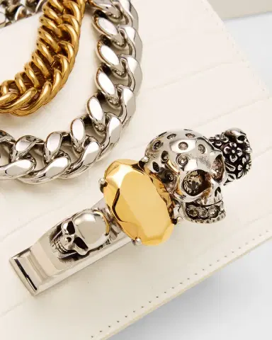 McQueen Mini Jeweled Croc-Embossed Satchel Bag | Thumbnail 5 McQueen Mini Jeweled Croc-Embossed Satchel Bag | Thumbnail 5