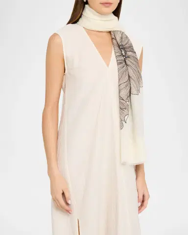 JANAVI INDIA Bold Petals Cashmere Scarf | Thumbnail 2 JANAVI INDIA Bold Petals Cashmere Scarf | Thumbnail 2