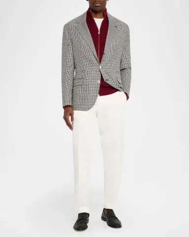 Brunello Cucinelli Men's Wool, Silk and Linen Houndstooth Sport Coat | Thumbnail 11 Brunello Cucinelli Men's Wool, Silk and Linen Houndstooth Sport Coat | Thumbnail 11
