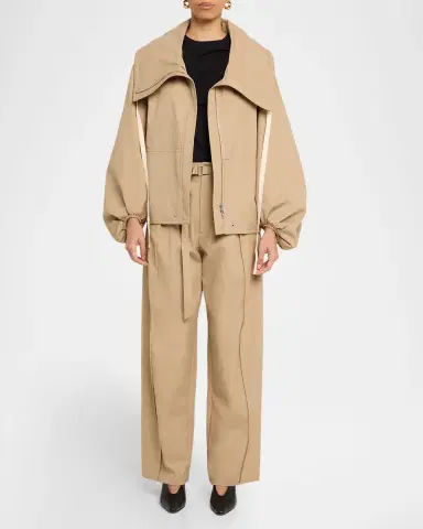 Co Drop-Waist Cotton Twill Straight-Leg Pants With Belt | Thumbnail 2 Co Drop-Waist Cotton Twill Straight-Leg Pants With Belt | Thumbnail 2