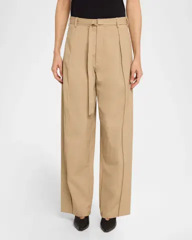 Co Drop-Waist Cotton Twill Straight-Leg Pants With Belt | Thumbnail 4 Co Drop-Waist Cotton Twill Straight-Leg Pants With Belt | Thumbnail 4