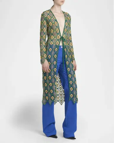 Etro Lace Knit Midi Cardigan Dress | Thumbnail 3 Etro Lace Knit Midi Cardigan Dress | Thumbnail 3