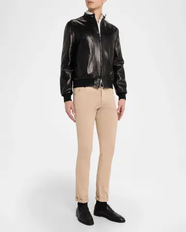 Brunello Cucinelli en 's Polished Nappa Leather Pilot Jacket | Thumbnail 2 Brunello Cucinelli en 's Polished Nappa Leather Pilot Jacket | Thumbnail 2