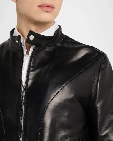 Brunello Cucinelli en 's Polished Nappa Leather Pilot Jacket | Thumbnail 5 Brunello Cucinelli en 's Polished Nappa Leather Pilot Jacket | Thumbnail 5