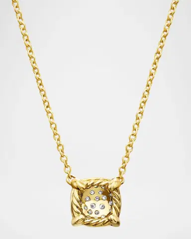 David Yurman Petite Chatelaine Pendant Necklace with Diamonds in 18K Gold, 7mm | Thumbnail 4 David Yurman Petite Chatelaine Pendant Necklace with Diamonds in 18K Gold, 7mm | Thumbnail 4
