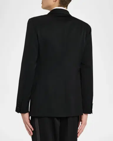 Burberry Men 's Grain de Poudre Wool Tuxedo Jacket | Thumbnail 3 Burberry Men 's Grain de Poudre Wool Tuxedo Jacket | Thumbnail 3