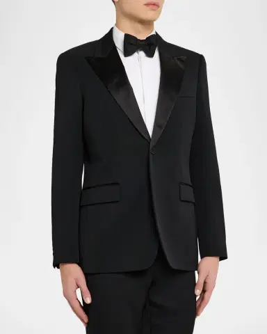 Burberry Men 's Grain de Poudre Wool Tuxedo Jacket | Thumbnail 4 Burberry Men 's Grain de Poudre Wool Tuxedo Jacket | Thumbnail 4