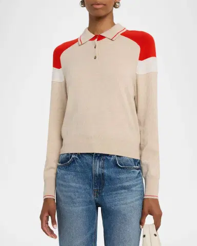 Guest in Residence Alpine Collegiate Cashmere Polo Sweater | Thumbnail 3 Guest in Residence Alpine Collegiate Cashmere Polo Sweater | Thumbnail 3