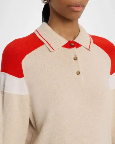 Guest in Residence Alpine Collegiate Cashmere Polo Sweater | Thumbnail 4 Guest in Residence Alpine Collegiate Cashmere Polo Sweater | Thumbnail 4