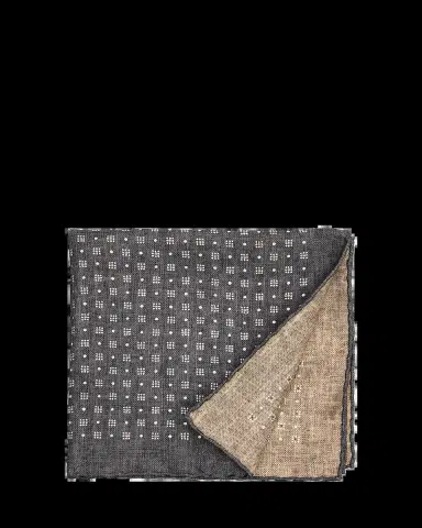 Brunello Cucinelli Men's Double-Face Geometric Silk Pocket Square | Thumbnail 2 Brunello Cucinelli Men's Double-Face Geometric Silk Pocket Square | Thumbnail 2