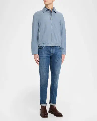 Brunello Cucinelli Men 's Cotton Geometric Medallion Slim-Fit Button-Down Shirt | Thumbnail 2 Brunello Cucinelli Men 's Cotton Geometric Medallion Slim-Fit Button-Down Shirt | Thumbnail 2