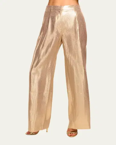 Ramy Brook Izzy Silk Lame Wide-Leg Pants | Thumbnail 4 Ramy Brook Izzy Silk Lame Wide-Leg Pants | Thumbnail 4