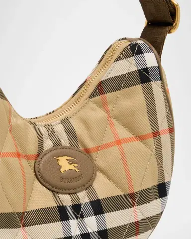Burberry Horseshoe Quilted Check Nylon Crossbody Bag | Thumbnail 5 Burberry Horseshoe Quilted Check Nylon Crossbody Bag | Thumbnail 5
