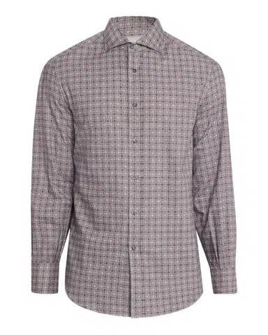 Brunello Cucinelli Men 's Slim Fit Geometric Cotton Button-Down Shirt | Thumbnail 1 Brunello Cucinelli Men 's Slim Fit Geometric Cotton Button-Down Shirt | Thumbnail 1