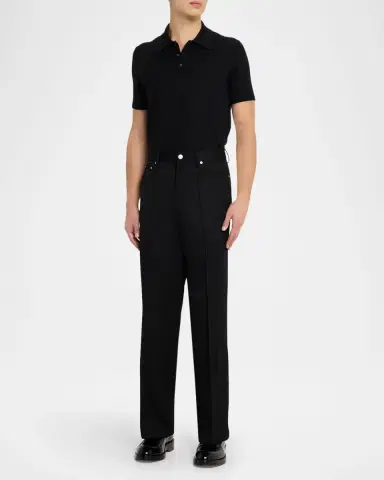 Helmut Lang Men's Straight-Leg Pintuck Pleated Five-Pocket Trousers | Thumbnail 2 Helmut Lang Men's Straight-Leg Pintuck Pleated Five-Pocket Trousers | Thumbnail 2