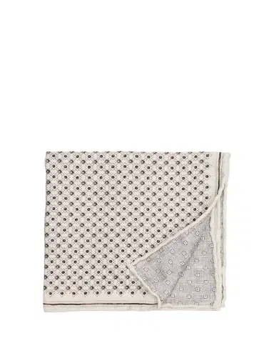 Brunello Cucinelli Men's Double-Face Geometric Silk Pocket Square | Thumbnail 1 Brunello Cucinelli Men's Double-Face Geometric Silk Pocket Square | Thumbnail 1